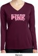 Breast Cancer My Team Wears Pink Ladies Dry Wicking Long Sleeve Shirt