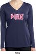 Breast Cancer My Team Wears Pink Ladies Dry Wicking Long Sleeve Shirt