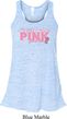 Breast Cancer My Team Wears Pink Ladies Flowy Racerback Tanktop
