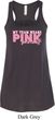 Breast Cancer My Team Wears Pink Ladies Flowy Racerback Tanktop