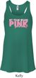 Breast Cancer My Team Wears Pink Ladies Flowy Racerback Tanktop