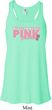Breast Cancer My Team Wears Pink Ladies Flowy Racerback Tanktop