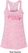 Breast Cancer My Team Wears Pink Ladies Flowy Racerback Tanktop