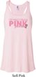 Breast Cancer My Team Wears Pink Ladies Flowy Racerback Tanktop