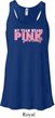 Breast Cancer My Team Wears Pink Ladies Flowy Racerback Tanktop