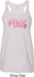 Breast Cancer My Team Wears Pink Ladies Flowy Racerback Tanktop