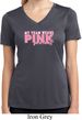 Breast Cancer My Team Wears Pink Ladies Moisture Wicking V-neck Shirt