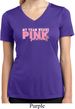 Breast Cancer My Team Wears Pink Ladies Moisture Wicking V-neck Shirt