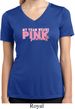 Breast Cancer My Team Wears Pink Ladies Moisture Wicking V-neck Shirt