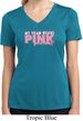Breast Cancer My Team Wears Pink Ladies Moisture Wicking V-neck Shirt