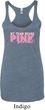 Breast Cancer My Team Wears Pink Ladies Tri Blend Racerback Tank Top