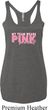 Breast Cancer My Team Wears Pink Ladies Tri Blend Racerback Tank Top