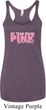 Breast Cancer My Team Wears Pink Ladies Tri Blend Racerback Tank Top