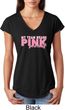 Breast Cancer My Team Wears Pink Ladies Tri Blend V-Neck Shirt
