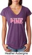 Breast Cancer My Team Wears Pink Ladies Tri Blend V-Neck Shirt