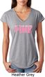 Breast Cancer My Team Wears Pink Ladies Tri Blend V-Neck Shirt