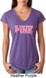 Breast Cancer My Team Wears Pink Ladies Tri Blend V-Neck Shirt