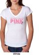 Breast Cancer My Team Wears Pink Ladies Tri Blend V-Neck Shirt