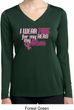 Breast Cancer Pink for My Hero Ladies Dry Wicking Long Sleeve Shirt