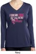 Breast Cancer Pink for My Hero Ladies Dry Wicking Long Sleeve Shirt