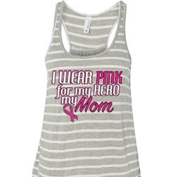 Breast Cancer Pink for My Hero Ladies Flowy Racerback Tanktop