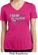Breast Cancer Pink for My Hero Ladies Moisture Wicking V-neck Shirt