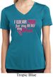 Breast Cancer Pink for My Hero Ladies Moisture Wicking V-neck Shirt