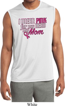 Breast Cancer Pink for My Hero Mens Sleeveless Moisture Wicking Shirt