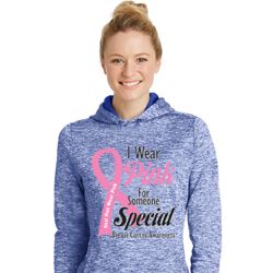 Breast Cancer Pink For Someone Special Ladies Moisture Wicking Hoodie