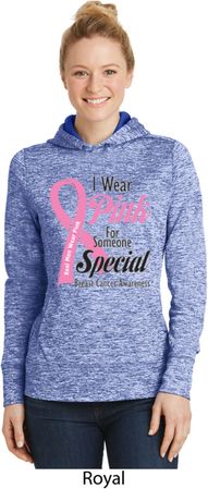 Breast Cancer Pink For Someone Special Ladies Moisture Wicking Hoodie