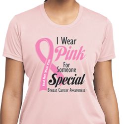 Breast Cancer Pink For Someone Special Ladies Moisture Wicking Shirt