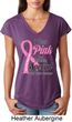 Breast Cancer Pink For Someone Special Ladies Tri Blend V-Neck Shirt