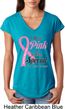 Breast Cancer Pink For Someone Special Ladies Tri Blend V-Neck Shirt