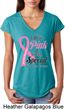 Breast Cancer Pink For Someone Special Ladies Tri Blend V-Neck Shirt
