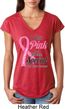 Breast Cancer Pink For Someone Special Ladies Tri Blend V-Neck Shirt