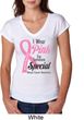 Breast Cancer Pink For Someone Special Ladies Tri Blend V-Neck Shirt
