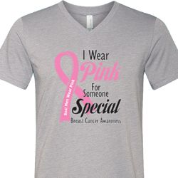 Breast Cancer Pink For Someone Special Mens Tri Blend V-neck Shirt