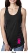 Breast Cancer Pink Ribbon Pin Bottom Print Ladies Ideal Tank Top