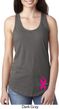 Breast Cancer Pink Ribbon Pin Bottom Print Ladies Ideal Tank Top