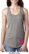 Breast Cancer Pink Ribbon Pin Bottom Print Ladies Ideal Tank Top