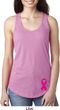 Breast Cancer Pink Ribbon Pin Bottom Print Ladies Ideal Tank Top
