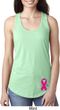Breast Cancer Pink Ribbon Pin Bottom Print Ladies Ideal Tank Top