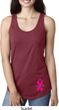 Breast Cancer Pink Ribbon Pin Bottom Print Ladies Ideal Tank Top