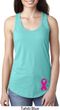 Breast Cancer Pink Ribbon Pin Bottom Print Ladies Ideal Tank Top