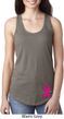 Breast Cancer Pink Ribbon Pin Bottom Print Ladies Ideal Tank Top