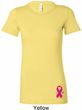 Breast Cancer Pink Ribbon Pin Bottom Print Ladies Longer Length Shirt