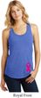 Breast Cancer Pink Ribbon Pin Bottom Print Ladies Racerback Tank Top