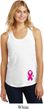 Breast Cancer Pink Ribbon Pin Bottom Print Ladies Racerback Tank Top