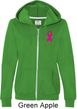 Breast Cancer Pink Ribbon Pin Pocket Print Ladies Full Zip Hoodie
