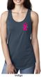 Breast Cancer Pink Ribbon Pin Pocket Print Ladies Ideal Tank Top